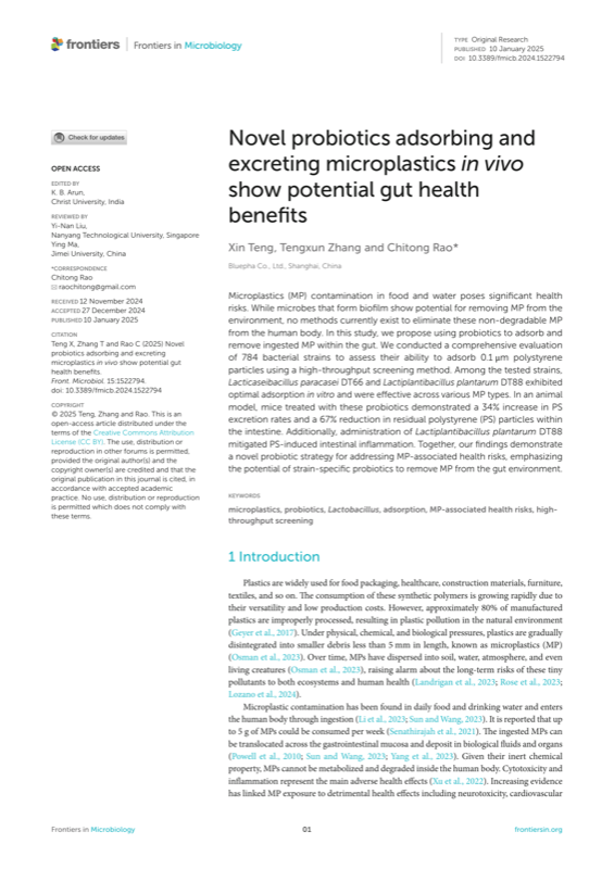 Paper: Novel Probiotics Adsorbing Microplastics